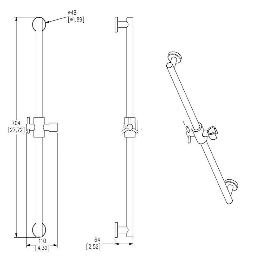 Barra deslizante de ducha de mano de baño de acero inoxidable 304, soporte de cabezal de ducha deslizante ajustable, soporte de estilo, montaje en pared, cepillado, tipo A