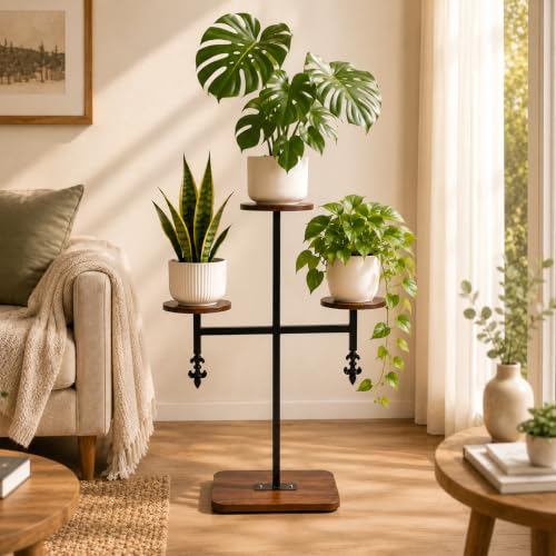Image of MetalTouch Multi-Tiered Metal Flower Pot Stand - Indoor 6 Layer Tier Iron Plant Pot Display Plant Pot Holder Tall Plant Flower Shelf for Living Room Balcony Living room & Court Garden (Plus 1)