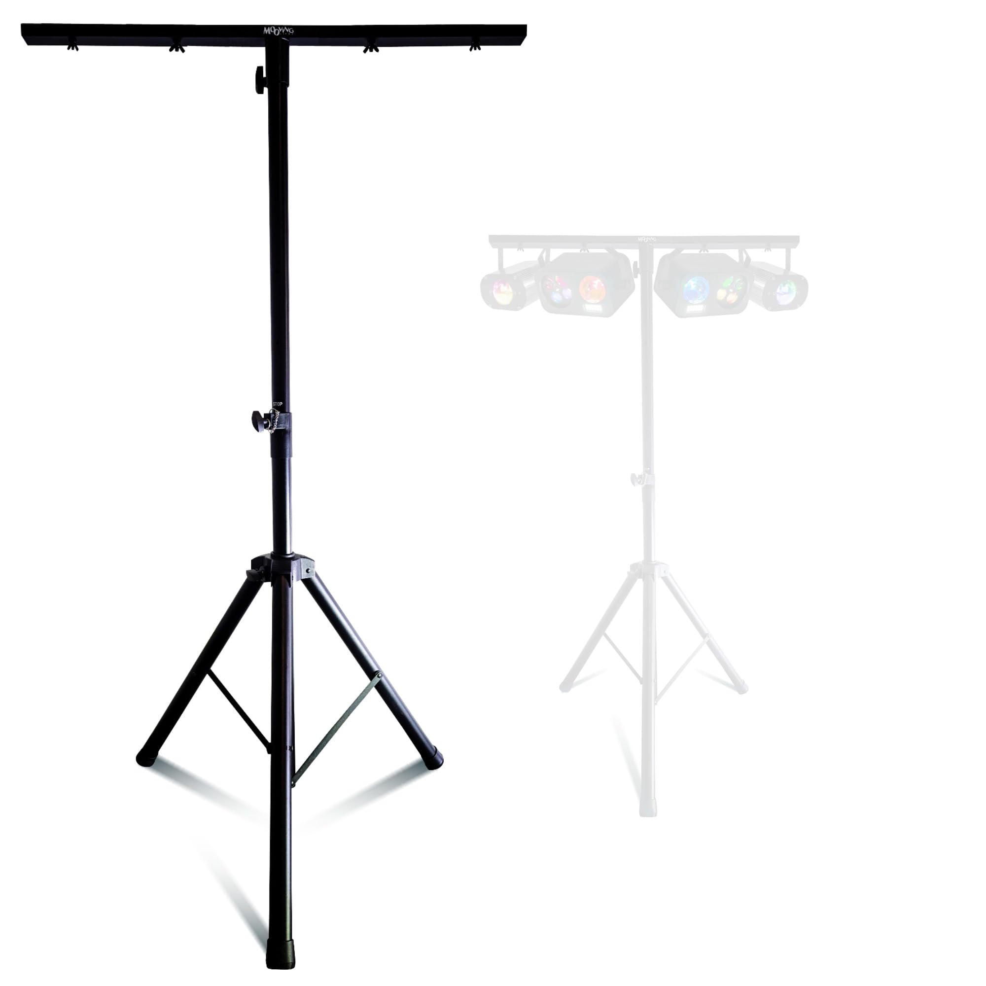 MOOVING LIGHT & SOUND - Confezione Luce 2 Piedi Mooving Light ML-SUPPORT-DJLIGHT - 8 Ganci SH2B - Dispatching 8 Vie - DJ festa di compleanno