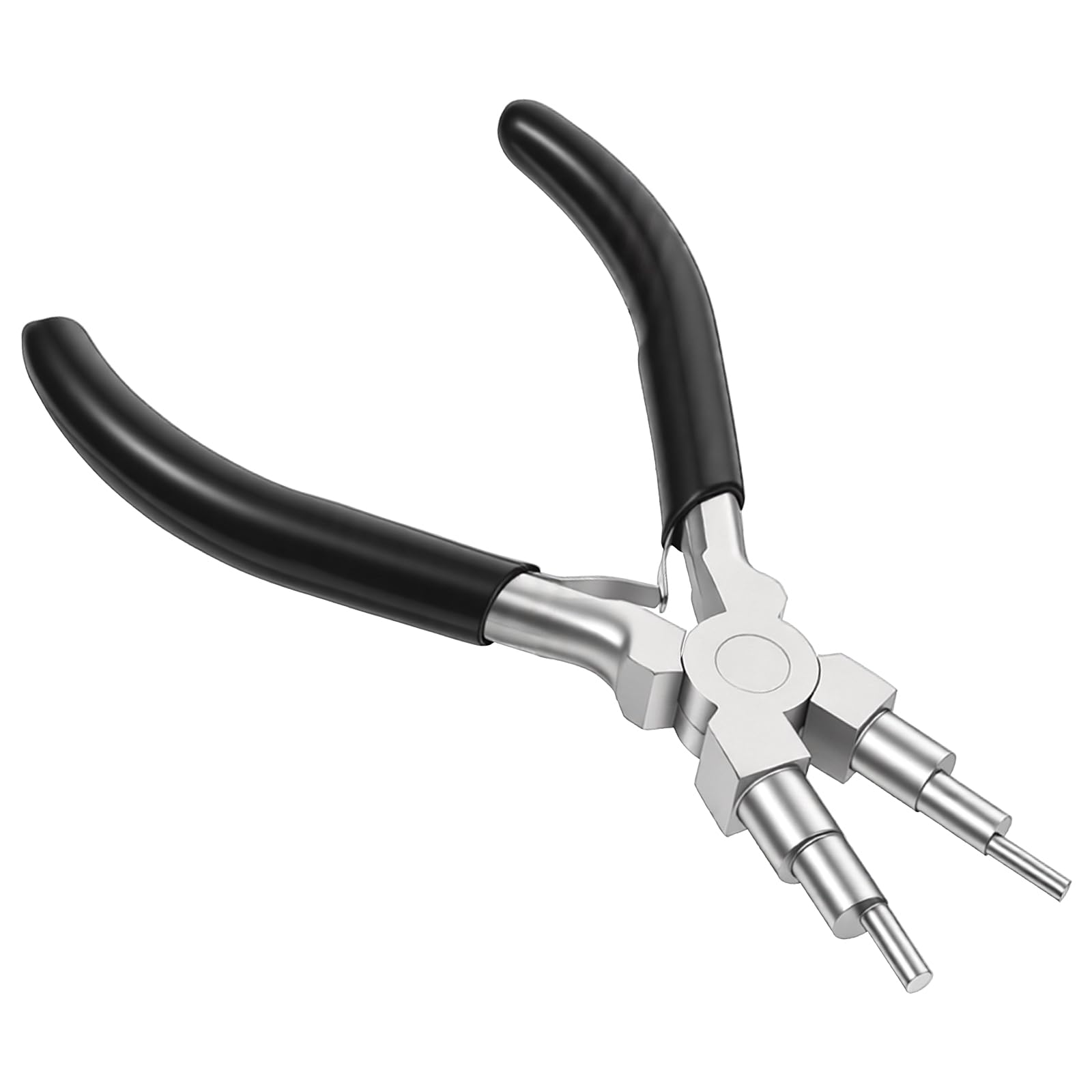 1 Pack 6 in 1 Wire Looping Pliers with Anti Slip Handle, Bail Making Pliers for Jewelry Making, One Step Looper Wire Wrapping Tool for Bending 3-10mm Bails, Loops, Hooks, Jump Rings Crafts