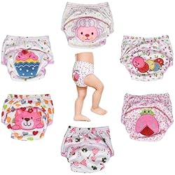 Pañales Absorbentes Para Bebés HaimoBurg Pack de 6 unidades Bragas de Aprendizaje Calzones de entrenamiento para bebé (2-3 Años, Rosa)