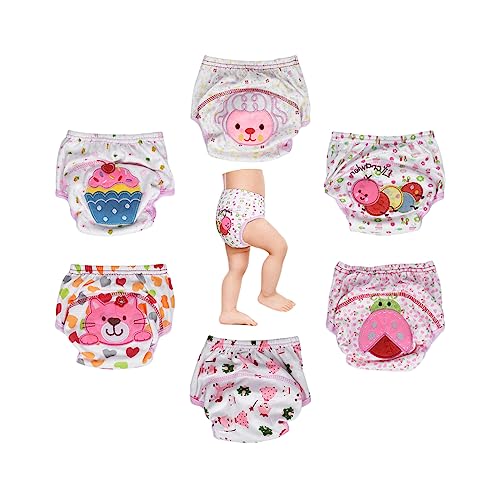 HaimoBurg Pack de 6 unidades Bragas de Aprendizaje Calzones de entrenamiento para bebé (2-3 Años, Rosa)