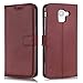 Produktbild DENDICO Galaxy A6 Hülle, Premium Leder Flip Handyhülle Schutzhülle, Wallet Tasche Brieftasche im Bookstyle mit Standfunktion - Braun