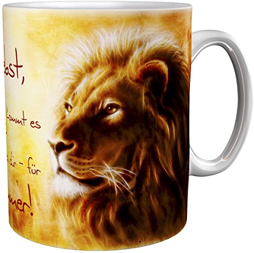 metALUm Kaffeetasse Kaffeebecher Geschenktasse Löwe Cover