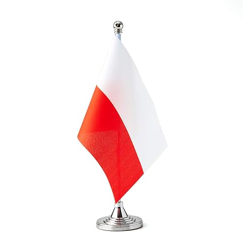 Poland Flag Polish Flags, Small Mini Polish Desk Flag, Used