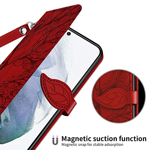KVIBEO Coque pour Samsung Galaxy S22/S22+/S22 Ultra, Gaufrage Cuir Flip Cover Case Antichoc Portefeuille Housse avec Fentes Cartes, Support Et Fermoir Magnétique Dragonne,d'or,S22plus 6.55" – vue 3