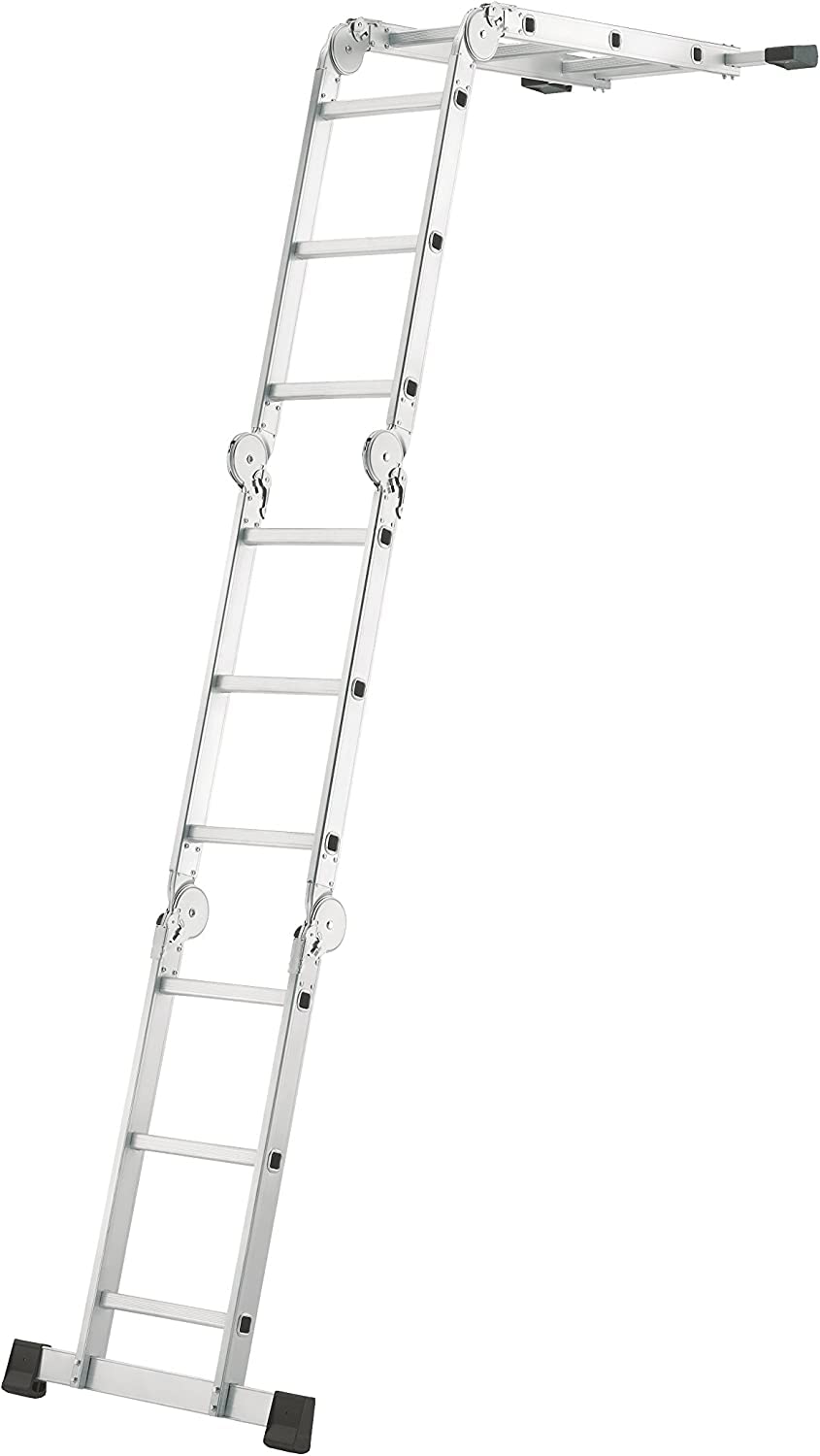 TREPPE Escalera Articulada Plegable Multifunción Aluminio 4x3 Escalones 3,58m