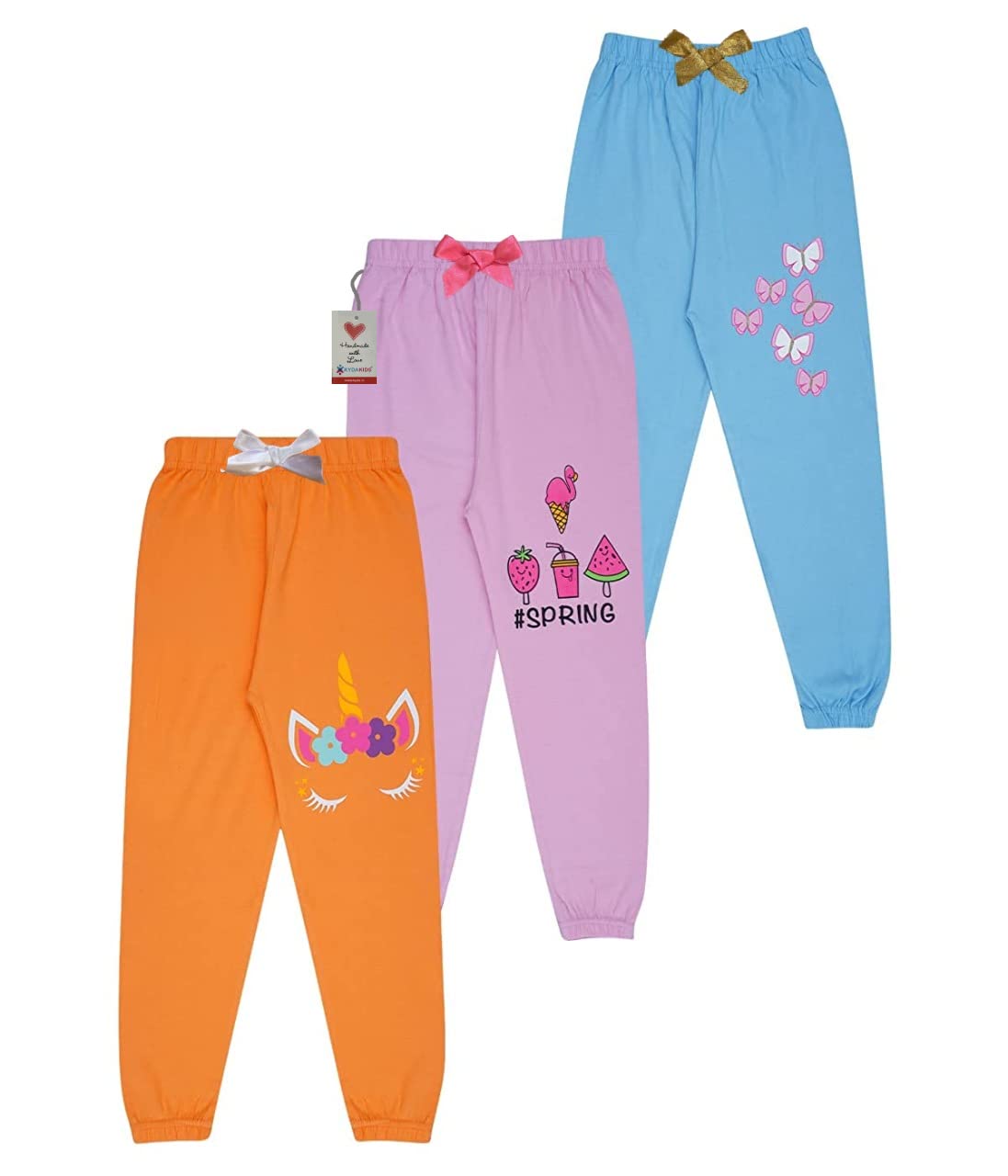 KYDA KIDS® 100% Girls Cotton Printed Track Pants (Pack of 3) (B09JP2QPH1) Amazon Price History, Amazon Price Tracker