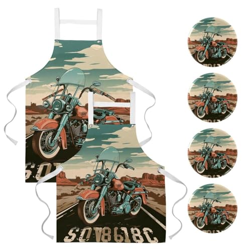 Tablier de cuisine vintage à poches fini les vêtements salis