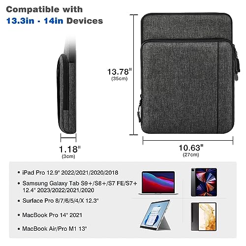 Dadanism 13.3 Inch Tablet Sleeve Shoulder Bag Carrying Case for iPad Pro 13" M5/M4 2025/2024, iPad Air 13" M4/M3 2026/2025 - Image 2
