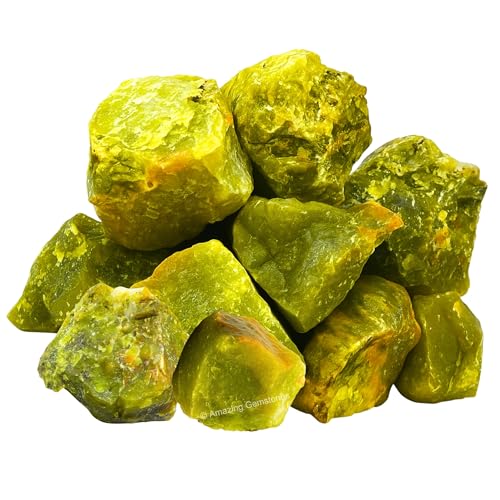 Image of Amazing Gemstone Green Opal Raw Crystals and Healing Stones, Natural Rocks for Tumbling - DIY Raw Stones and Crystals, 2 Pieces