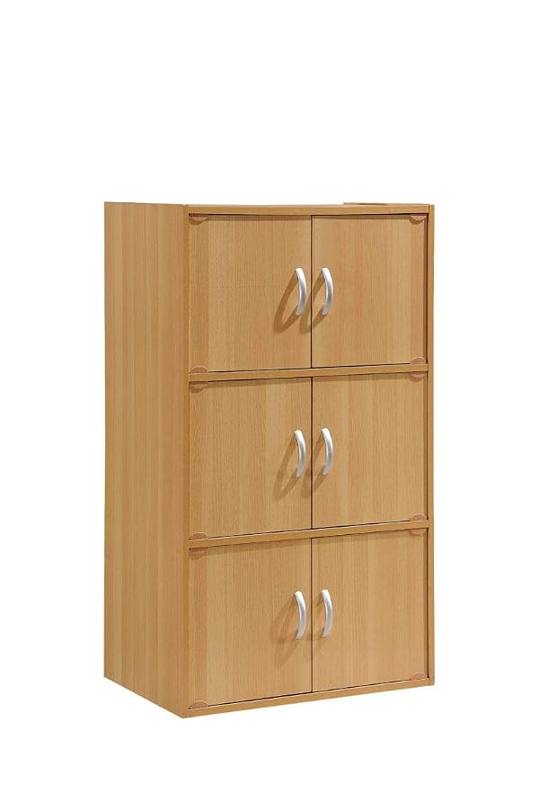 Hodedah 3-Shelf Bookcase Cabinet, Beech by Hodedah - Used condition - US$73.96