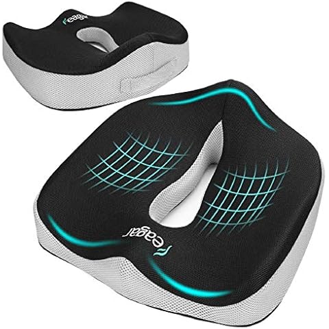 Feagar Seat Cushion for Coccyx Sciatica Hemorrhoid Tailbone Back Pain Relief, Memory Foam Ergonomic Posture Seat Pads for Office Chairs, Wheelchair, Kitchen Chairs, Recliner, Car Seats Cover