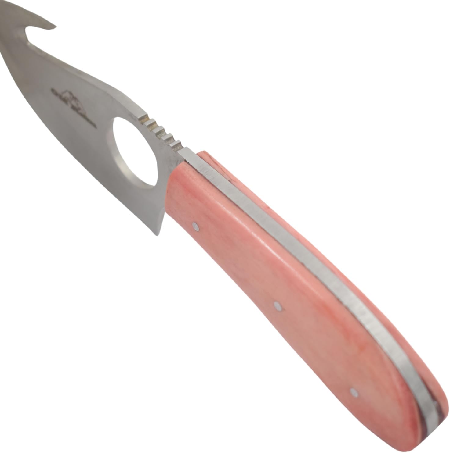 Handmade 2-Piece Camping Hunting Outdoor Skinner Knife Set (Pink Bone)