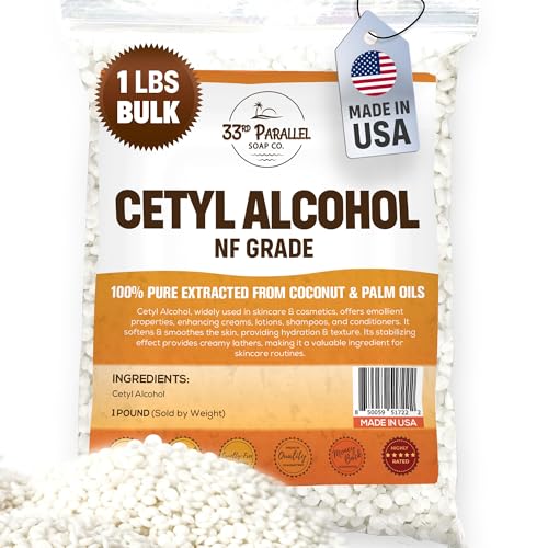 Cetyl Alcohol NF Grade (1 lbs / 16 oz) 100% Pure Extracted from Coconut & Palm Oils. Premium Granules Cetyl Alcohol for Lotion Making Creams Scrubs Shampoos Conditioners Moisturizers | 1 Pound
