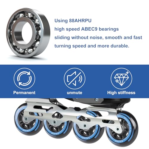 Roues de rollers en ligne LALAGO 84mm avec roulements ABEC 9 pour patins de rechange