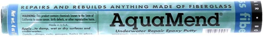 Polymeric Systems Underwater Epoxy Putty, AquaMend, 4oz Stick