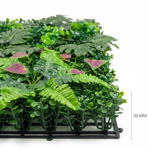 Image of Dekorly Artificial Grass Wall Panels | Indoor Outdoor Decoration | Garden, Floor, Balcony Home Decoration | Vertical Garden Artificial Wall Plants (Monstera Leaf Mat, 58cm x 40cm)