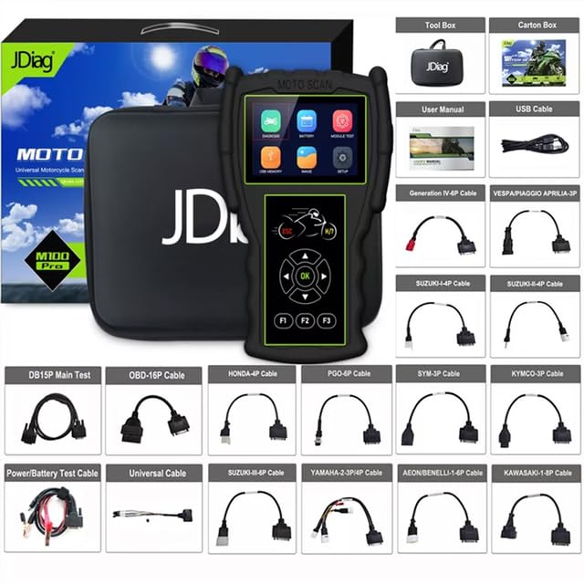 Auto Part - Original JDiag M100 Pro Motorcycle Diagnostic Tool M100 PRO 2in1 Motor Scan ßаttеrу Tester D87 D88 Function Scanner (M100 PRO Full)