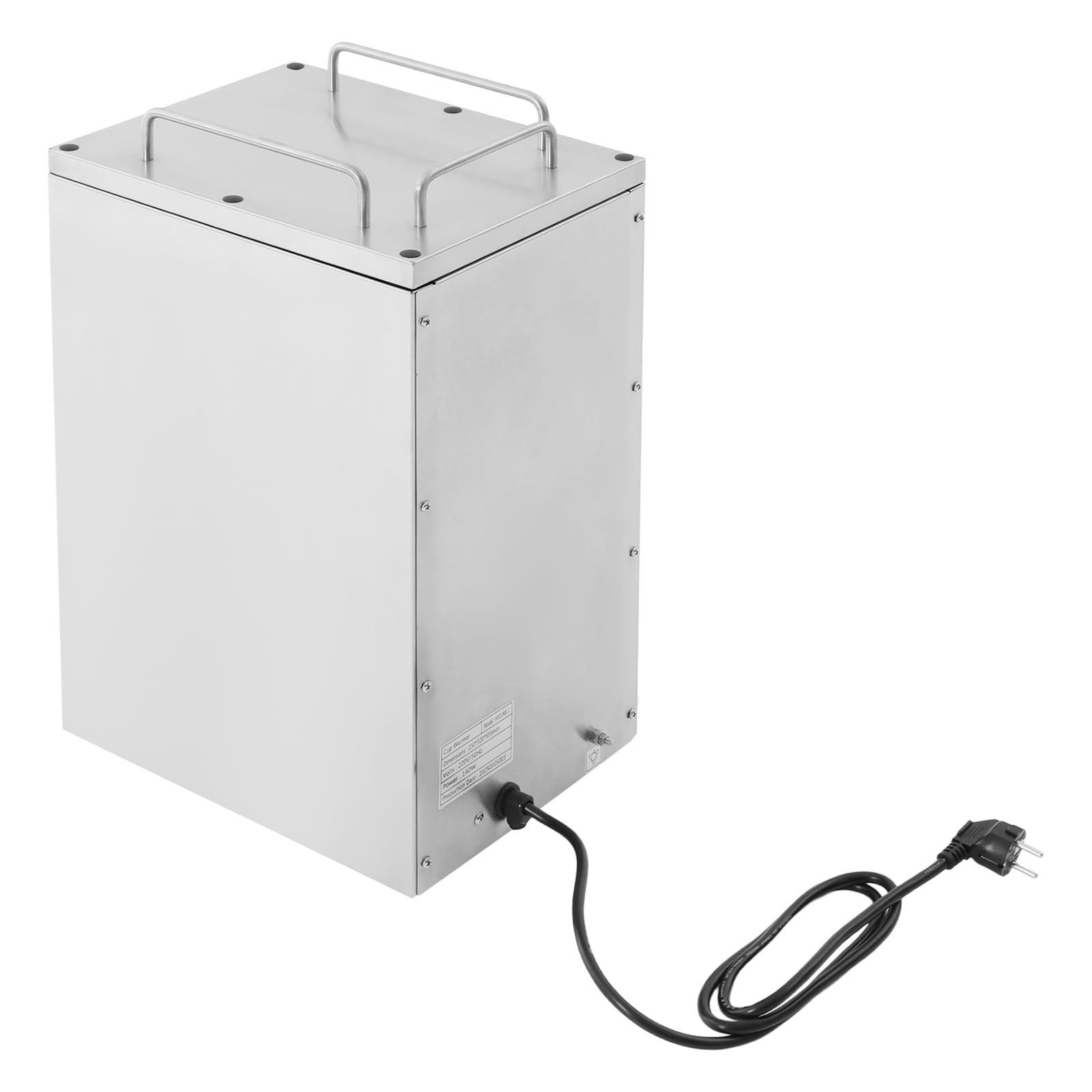 Calentador de tazas profesional de acero inoxidable con compartimentos térmicos de dos niveles, calentador de platos, calentador de platos eléctrico, vitrina caliente para gastronomía, 25 x 32 x 55,5