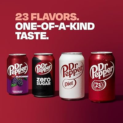 Diet Dr Pepper Soda, 12 fl oz cans, pack of 12