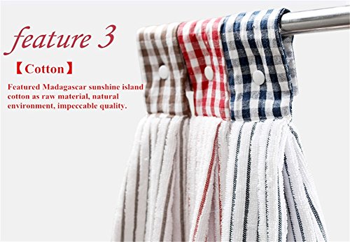 Vimeet 2 Pcs Kitchen Cotton Classical Striped Towel/Absorbent Towel/Hanging Towel/Hand Towel,Blue Stripes #TOP3