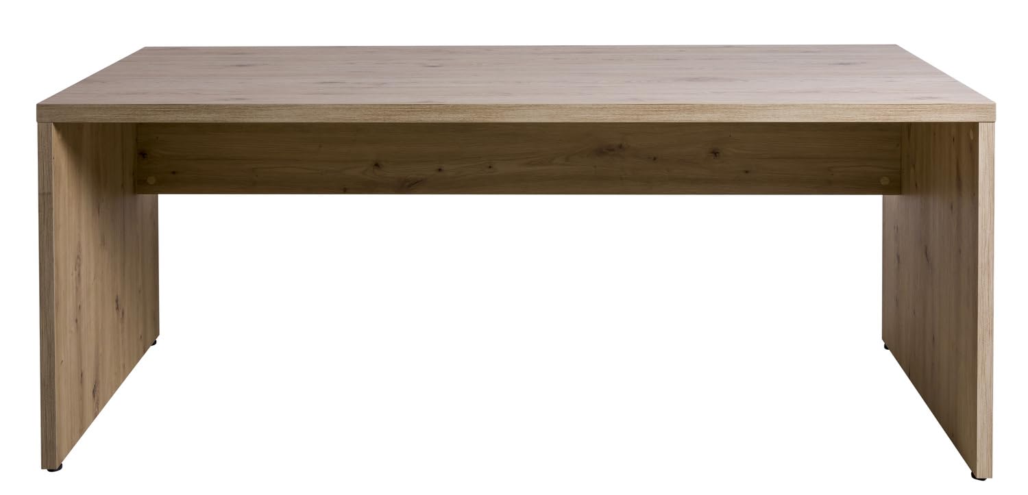 Composad | Scrivania della Linea RILEGA, Scrivania Moderna, Per Ufficio o Studio, Modesty Panel, (LxAxP) 180x75x80 cm, Rovere Mielato, Made in Italy