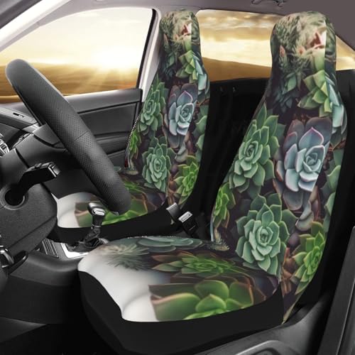 Housses de siège auto imperméables et antidérapantes au motif de succulentes