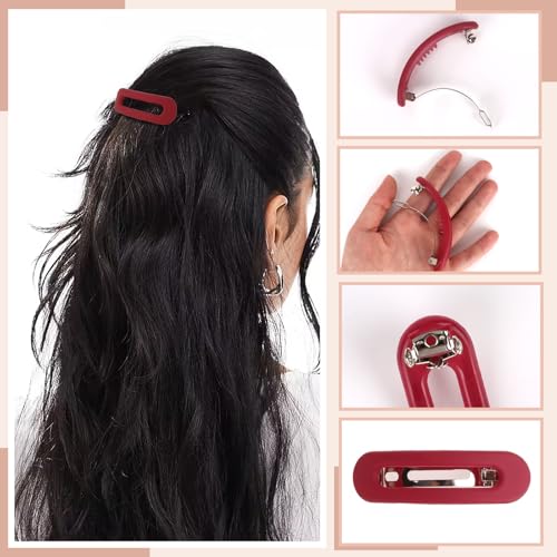 French Barrette, 6 piezas de pinzas para el cabello para mujeres y niñas, sujeción fuerte sin resbalones para cabello fino, delgado y grueso miniatura 3