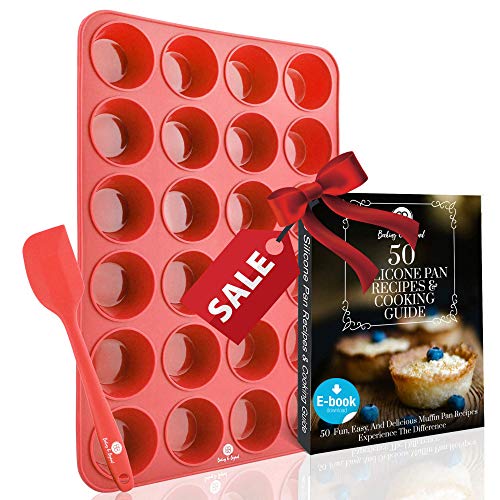Baking & Beyond Premium 24 Mini Cup Silicone Muffin Pan and Cupcake Pans
