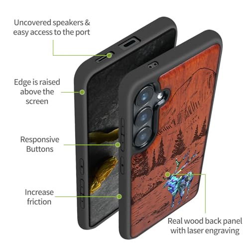 Coque Samsung S25 antichoc en bois pour éviter les rayures du dos