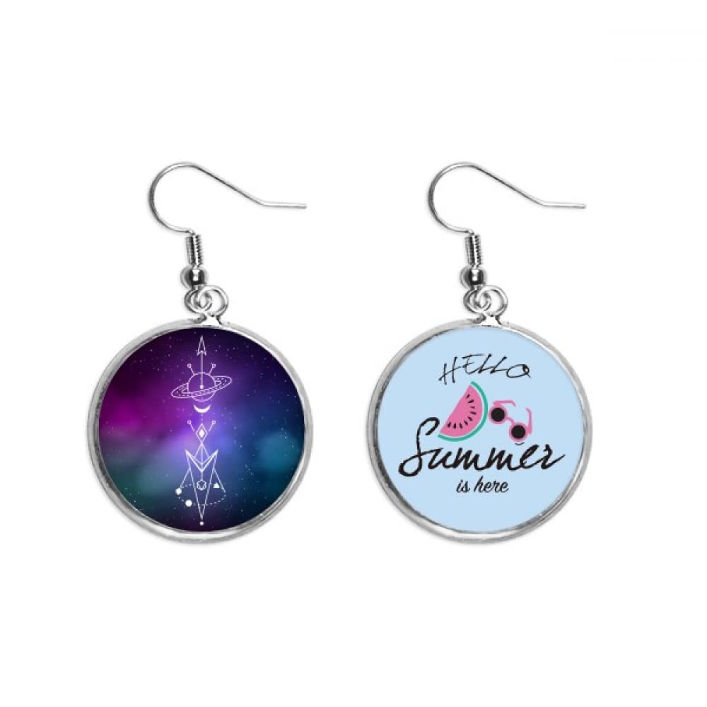 Pendientes de sandía estilo cielo estrellado alienígena accesorio de lóbulo para verano 5