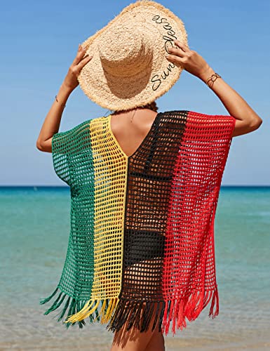Bsubseach Crochet Cover Up Beach Dresses Swimsuit Coverups For Swimwear Women With Tassel Patchwork #TOP5