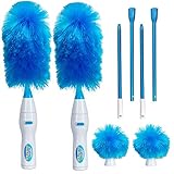 ActiDust - Plumero inalámbrico motorizado con cabezales y barra de extensión de 45 cm (2 unidades)