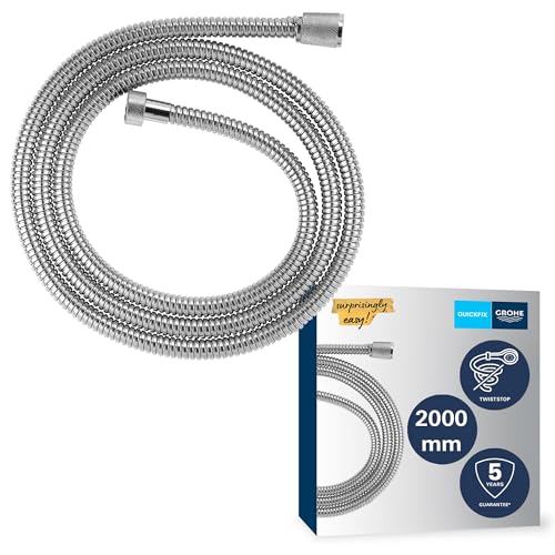 GROHE Vitalioflex Duschschlauch aus Metall 2 00m (flexibler knickfester Brauseschlauch für die Dusche druckbeständig universaler Anschluss keine Dichtungsringe notwendig) chrom 22103000