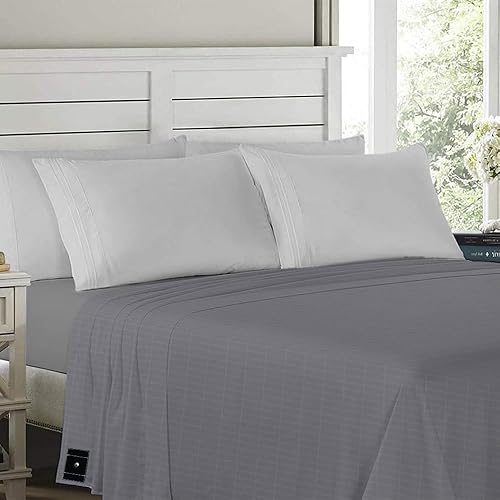 Miniatura 4 de Hojas de tierra, sábanas planas de tamaño Queen con cama de fibra plateada, producto para mejorar el sueño y el alivio del dolor (Queen, 60 x 80