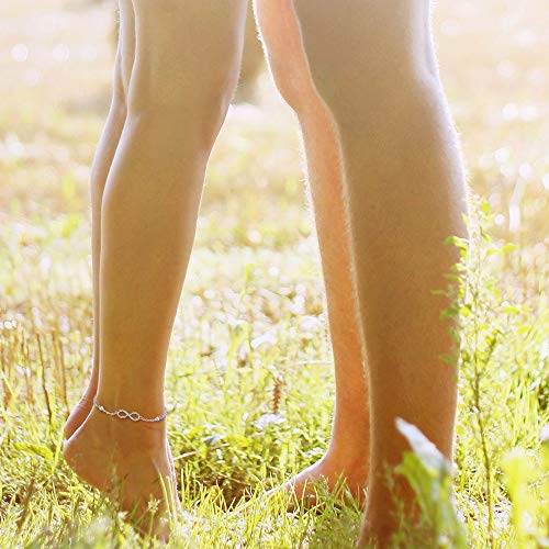 Medwise Womens Infinity Anklet Bracelet 925 Sterling Silver Endless Love Symbol Ankle Bracelet Adjustable Plus Size Large Bracelet Gifts For Her Valentines Day Mother’s Day Gifts #TOP2