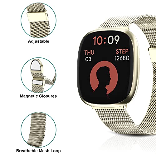 Higgs Magnetic Strap Compatible With Fitbit Versa 3/4, Sense/Sense 2 for Women Men, Adjustable Replacement Band - Image 2