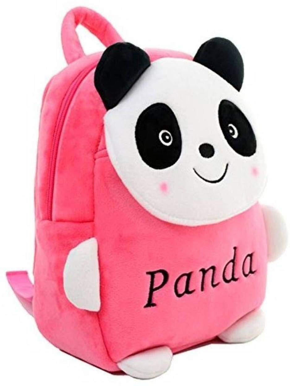 DZert Panda Kids School Bag Soft Plush Backpacks Cartoon Boys Girls Baby (2-5 Years) (Pink) - Image 2 thumbnail