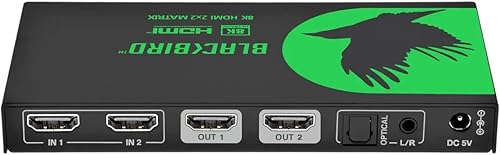 Miniatura 5 de Monoprice Matriz HDMI 2x2 con extracción de audio, 8K60Hz, 4K 120Hz, 40Gbps, HDMI 2.1, HDCP 2.3, HDR10+ y Dolby Vision, para HDTV, Xbox, PS543,