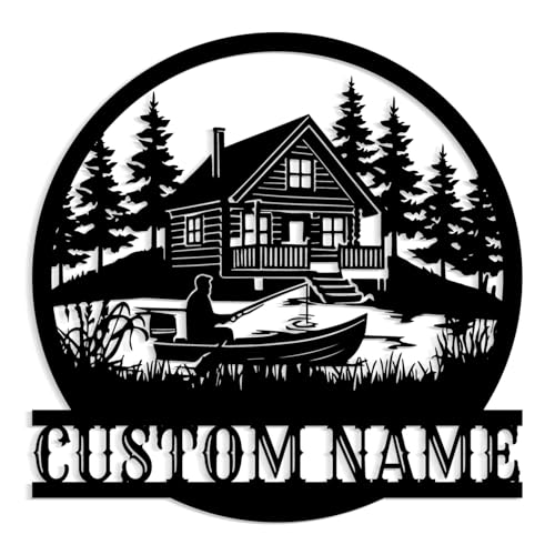 Personalized Metal Cabin Name Sign,House Number Sign,Lake House Decor,Front Porch