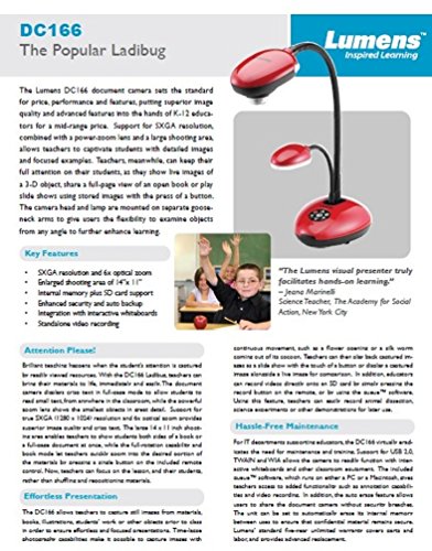 lumens dc166 sxga 6x optical document camera projector