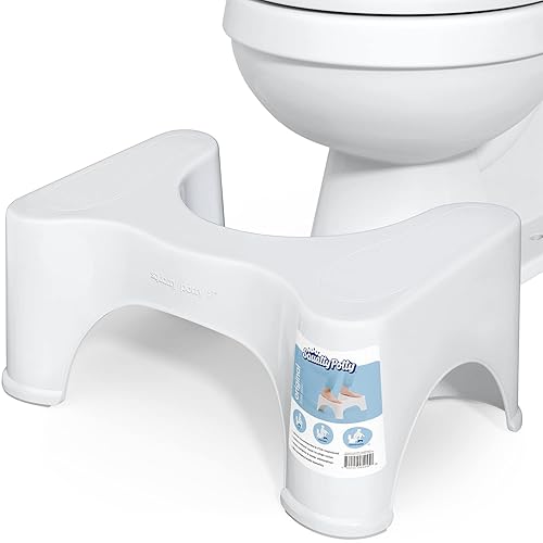 Miniatura 4 de Squatty Potty The Original - Taburete de inodoro para baño, color blanco, 9 pulgadas (paquete de 2)