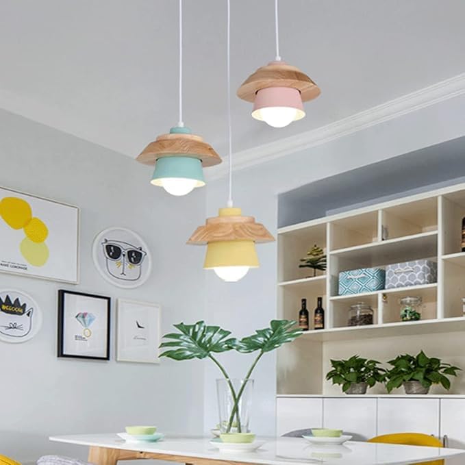 Luminarias estilo granja modernas con acabados de madera premium para techos interiores 3