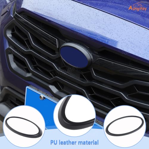 Image of Car Front Rear Emblems Ring Trim Cover Compatible with Subaru Crosstrek 2024 2025 Rear Trunk Tailgate Emblem Badge Logo Cover Front Hood Grille Circle Ring Center Logo Decorative Cover ABS Accessories