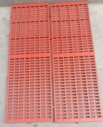 Pet Plastic Flooring Mat for Dog / Cat / Rabbit / Goat Multipurpose Floor Mat for Cages Too - Size- Length-18inches,Width 12 Inch (RED)
