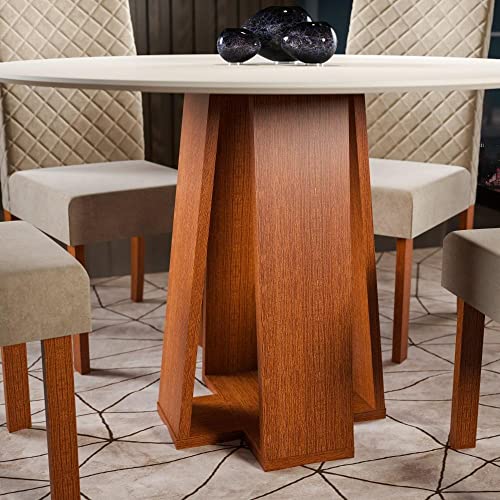 Conjunto Sala de Jantar 1 Mesa Redonda com 4 Cadeiras Beatriz Espresso Móveis