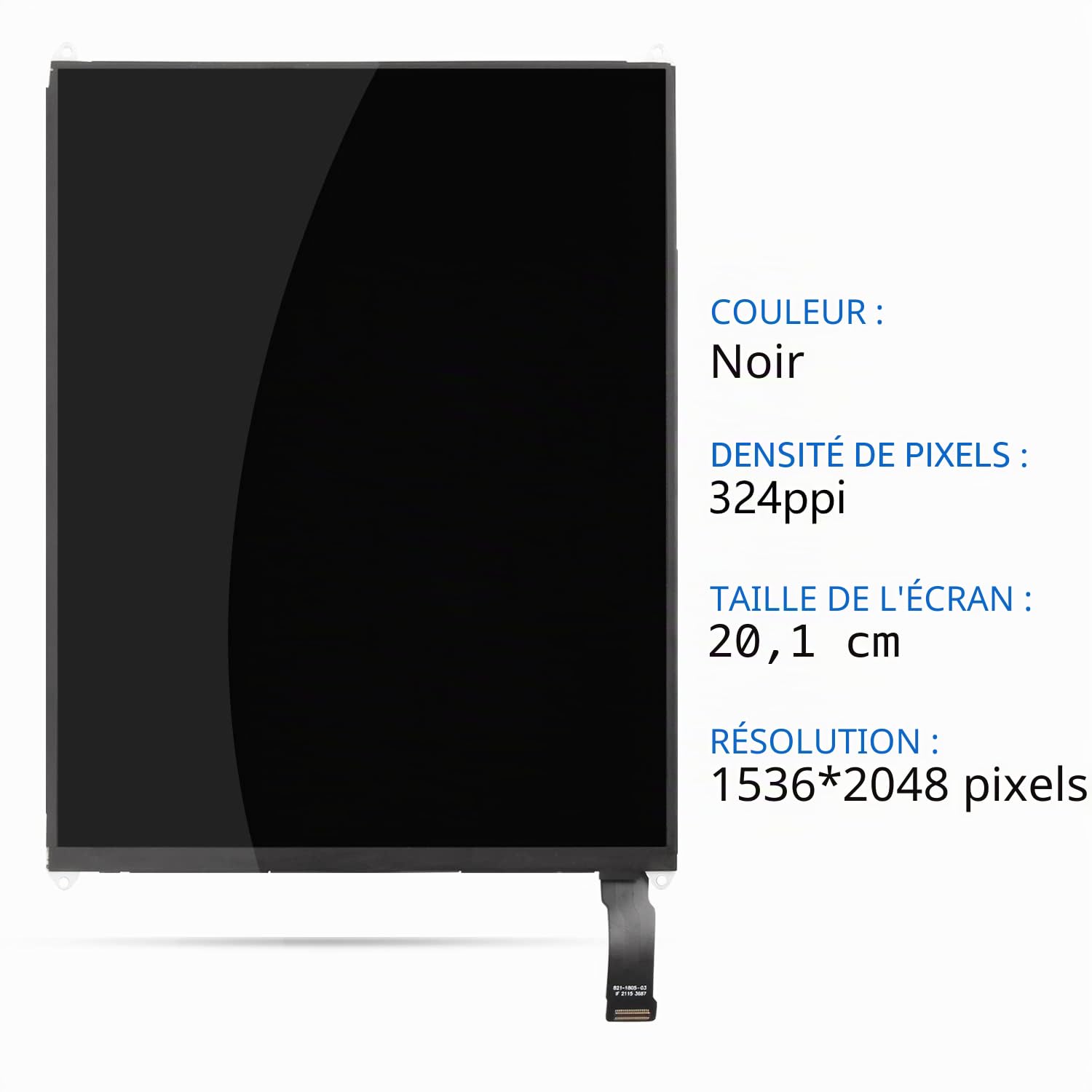 pour iPad Mini 2/3 LCD Display pour iPad Mini 2/3 A1489 A1490 Écran de Remplacement pour iPad Mini 2/3 A1491 A1599 A1560 Assemblage d'écran LCD Kits de réparation (LCD Uniquement)