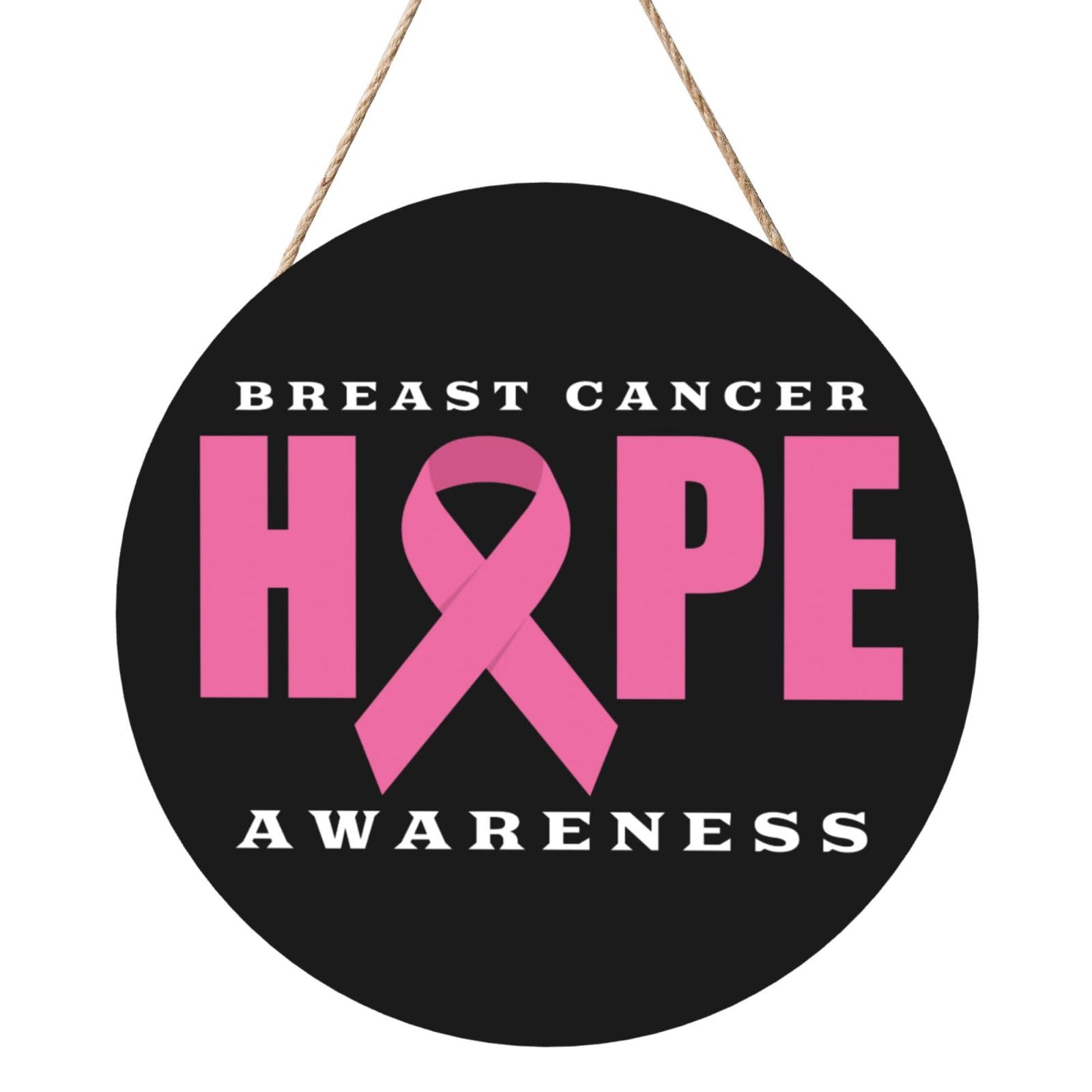Breast Cancer Awareness Door Signs Plaques Wood Welcome Sign For Front Door Wall Hanging For Home Farmhouse Office Classroom Party Decoration