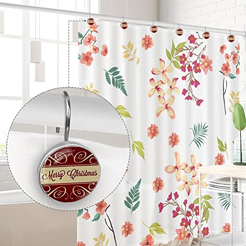 Crochets pour rideau de douche de Noël en acier inoxydable rouge pour salle de bain
